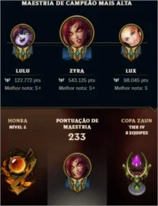 Vendo conta de LOL - League of Legends PRATA 4 - 70 skins