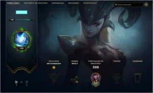 Conta League of Legends level 148 MMR PLATINA
