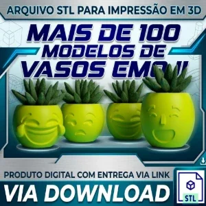 STL Para Impressão 3D - Vasos Emoji