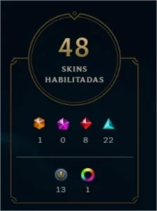 Vendo conta league of legends skin caras