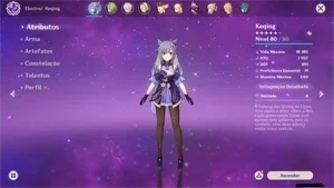 Conta Genshin Impact AR50/5 personagens 5 star/Benção da lua