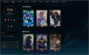 Conta do league of legends (com 226 skins)