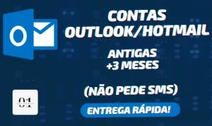 CONTAS OUTLOOK/HOTMAIL ANTIGAS + 3 MESES + SEM SMS
