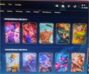 Conta lvl 105 , 136 champions