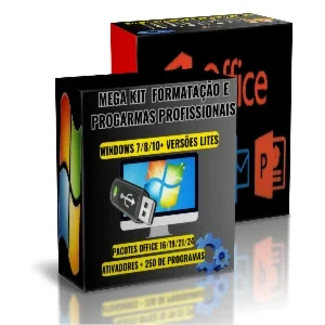 Kit  Formatação + Pack Progarmas Profissionais+ Office