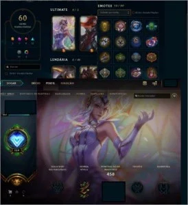 Conta de lol level 130, gold 5 na temporada passada