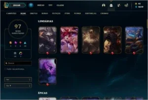 CONTA NO LOL GOLD IV 97 SKINS NV 333