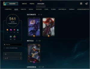 CONTA NO LOL 261 SKINS, 12 GEMAS e 23 CHROMAS.