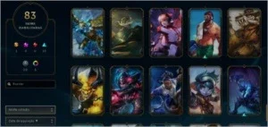 CONTA LOL BORDA OURO TODOS CHAMPS+83SKINS