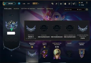 Prata 2 com TODOS os Champs e 121 Skins ( MID / JG / TOP )