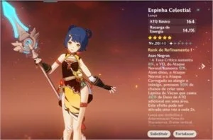 Genshin - Espinha Celestial + Codex de Favonius AR 5 -10