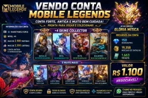 🔥 Vendo Conta Mobile Legends – Glória Mítica | Várias Colle