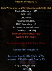 Assa Wings of Inevitability LVL 5  Arcadia