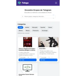 Script PHP sistema divulgação de Links Telegram