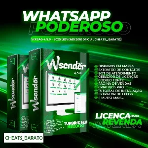 Wasender+Gerador Licenças+Codigo Fonte - V3.7 - 2025 (PROMO)