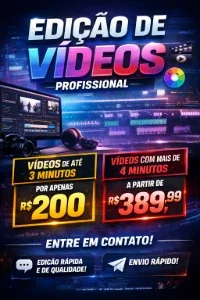 Transformo seus vídeos em conteúdo profissional que vende!