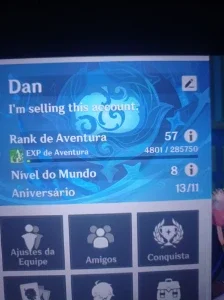 Conta Genshin EU com vários T5