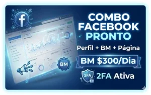 Combo Facebook Perfil + BM R$300/Dia + Página|2FA ATIVO