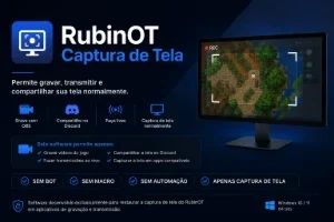 RubinOT Captura de Tela | OBS, Discord e Gravação