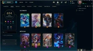 Conta League of Legendes com mais de 600 skins
