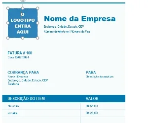 Fatura Comercial - Editável
