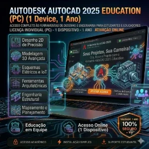Autodesk AutoCAD 2025 Education (PC) (1 Device, 1 ano)