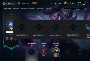 Unranked com 110 Champs e 34 Skins +8 Vitoriosas