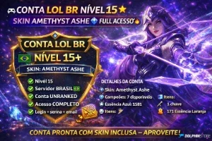 Conta Lol Br Nível 15 🎮 | Skin Amethyst Ashe 💎 | Full Aces