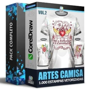 Pack com milhares de estampas de camisas, canecas e almofada