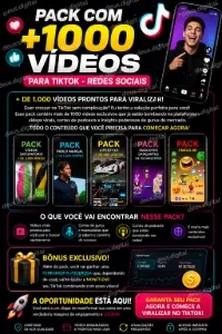 Pack Com +1000 Vídeos Para TikTok