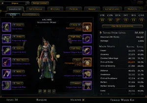 Conta neverwinter, personagens com 50k+ item lvl