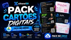 Pack Cartões Digitais Profissionais +500 Modelos Editáveis