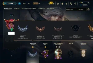 Prata 1 com TODOS os Champs e 187 Skins ( ADC / MID / JG )