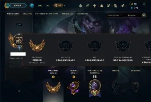 Ouro 2 com 45 Champs e 8 Skins
