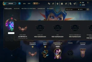 Bronze 2 com TODOS os Champs e 187 Skins ( SUP / ADC / JG )