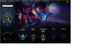 Conta LOL Muitas skins e 142 champions!!!