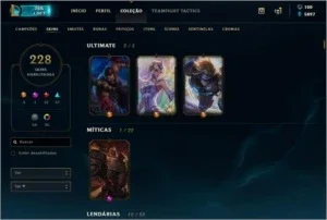 Conta Platina 4 Solo, Ouro 2 Flex, Todos Campeões, 228 SKins