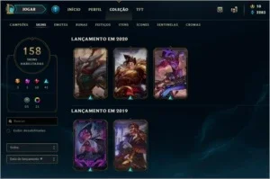 Conta com todos os champions e 3 skins ultimates