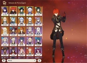 conta genshin impact AR57, 12 personagens 5 estrelas, 23 4 E
