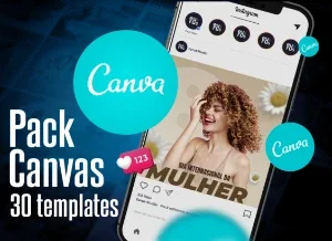 Dia da mulheres - Arte editável no Canva - Envio automático