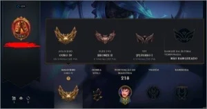 Conta gold 60% wr, 33 skins, lv 130, 80 champs com boost xp
