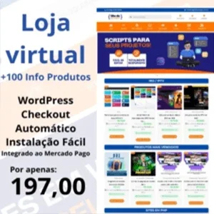 loja virtual completa com 100 produtos digitais inclusos
