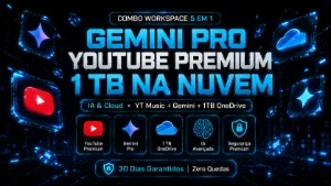 YT Music + Gemini + 1TB OneDrive [30 DIAS] 🚀