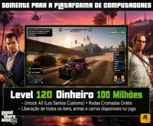 Gta 5 Online Pc - Dinheiro E Level $100 Milhões