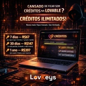 Acesso Lovable Sem Trava de Créditos - 30 Dias (+Bônus)