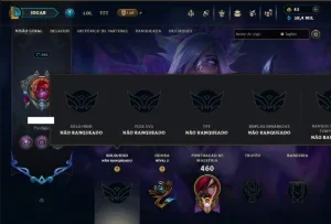 Unranked com TODOS os Champs e 176 Skins ( MID / ADC / SUP )