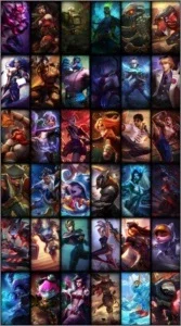 Conta Platina 3 com 36 skins e alguns chromas.