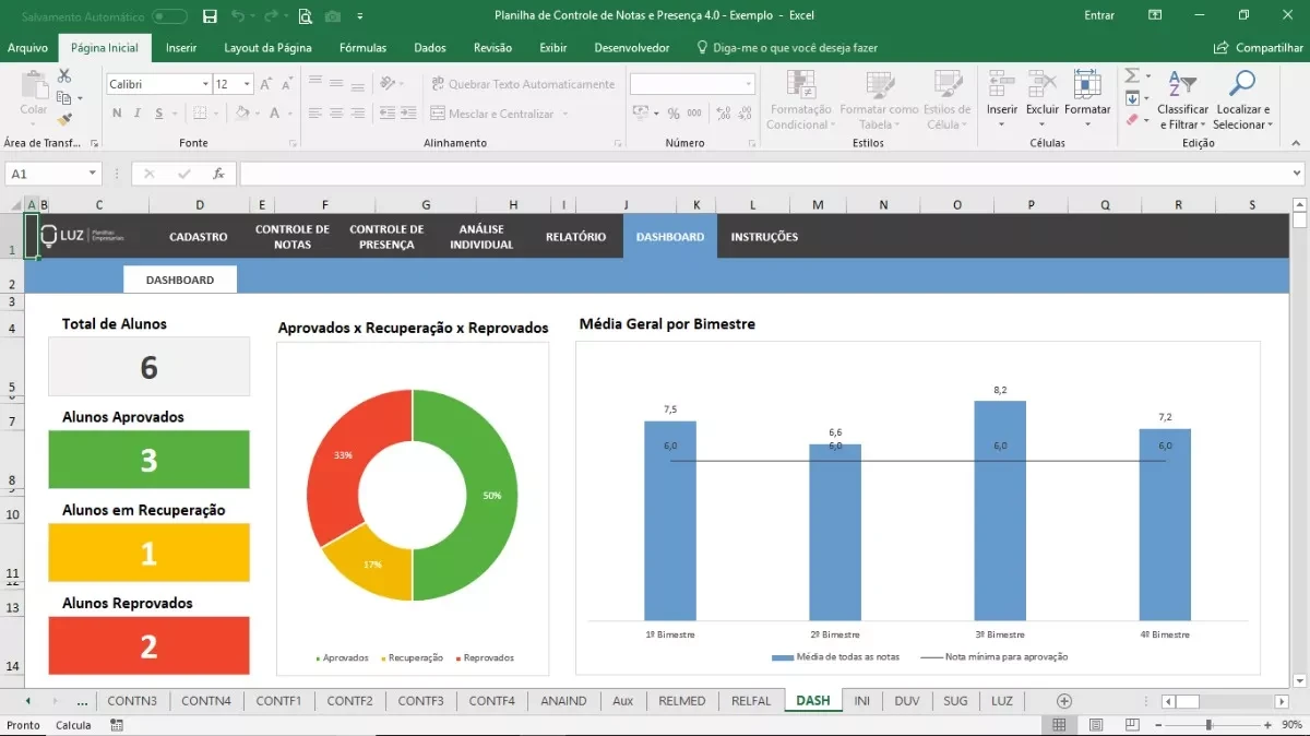 Planilha de Controle de Notas de Alunos 3