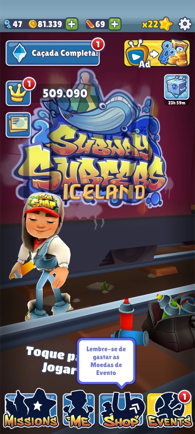 Subway Surfers > conta subway surf