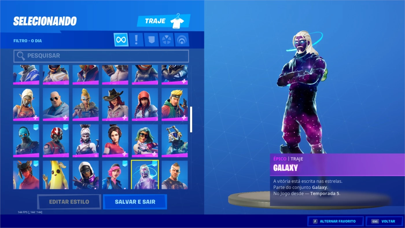 Conta Fortnite Skin Galaxy Rara + Temporada 3 Completa | Jogo de Videogame  Nunca Usado 80667383 | enjoei